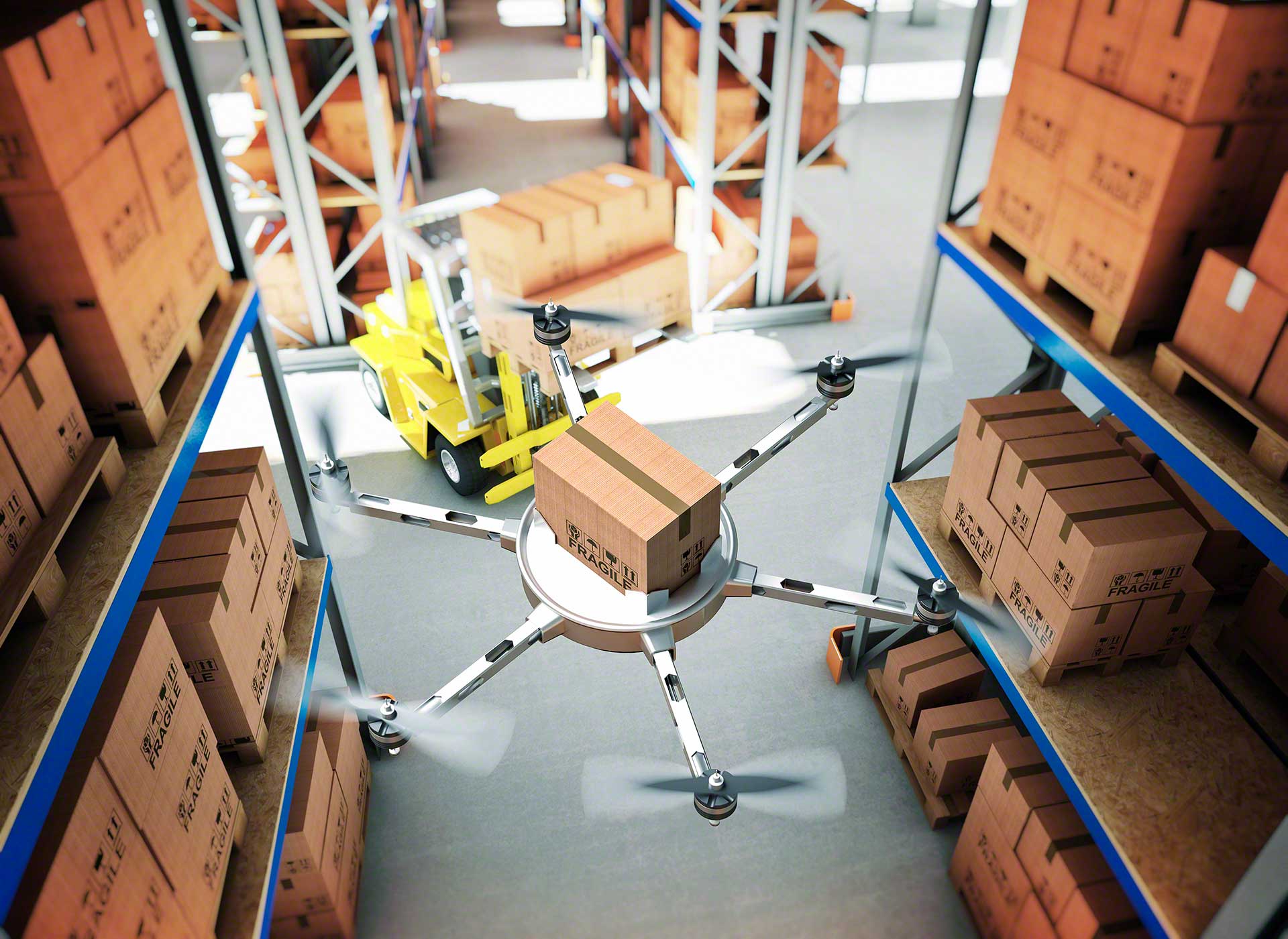 Drones kunnen magazijnen van nieuwe functionaliteiten voorzien