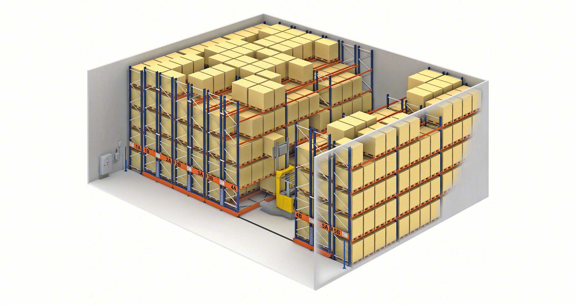 Maak gebruik van elke m² in uw magazijn dankzij verrijdbare palletstellingen