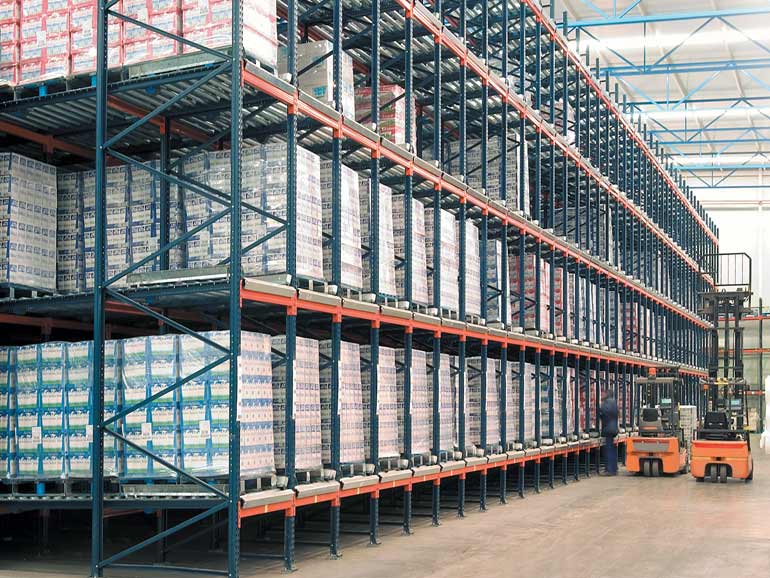 Magazijn voor een onderneming in de levensmiddelenindustrie