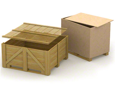 De onderplanken van houten magazijnbakken kunnen zwak en weinig resistent zijn omdat ze voor éénmalig gebruik zijn