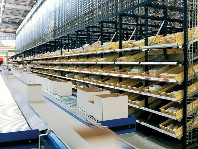 Magazijn voor een bedrijf in de farmaceutische industrie
