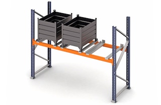 Supports pour le stockage de conteneurs sur un rack à palettes