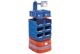 De AMR 100 met mast wordt aanbevolen voor collaborative picking