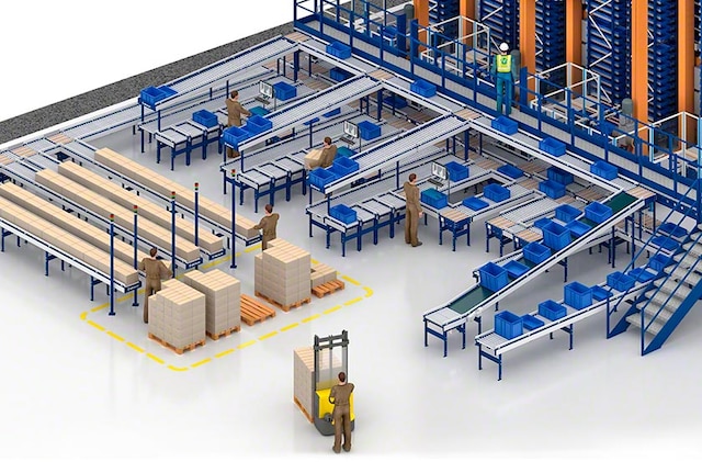 Les convoyeurs pour cartons et bacs assurent un flux continu de marchandises
