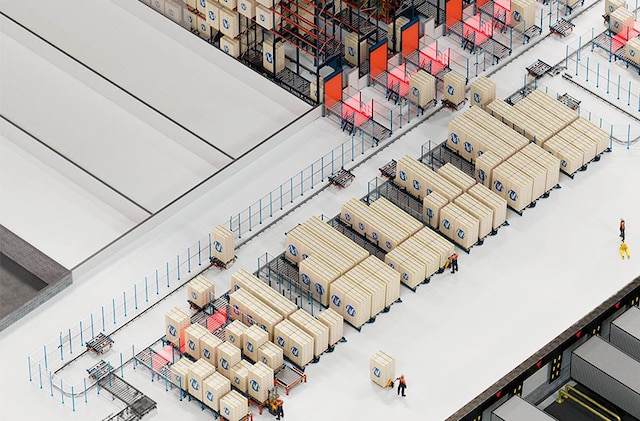 Les convoyeurs aériens et au sol sont un système de transport composé de navettes automotrices