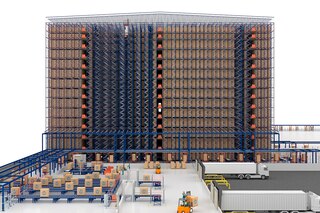 In installaties met een grote opslagcapaciteit is het gebruik van automatische shuttles en een warehouse management systeem het meest efficiënt