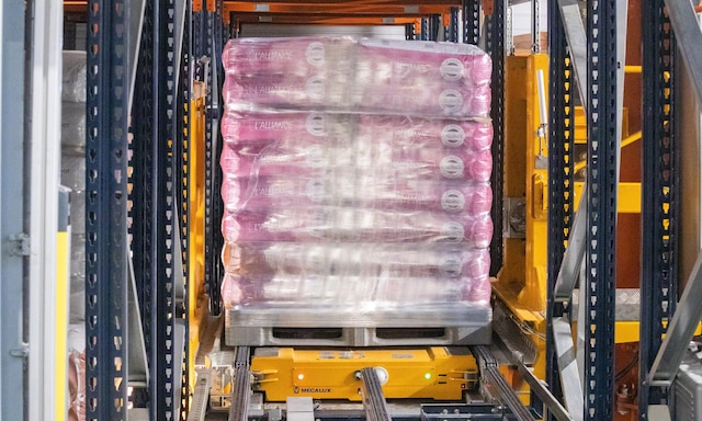 Entrepôt automatisé de sacs de farine de Minoterie Planchot à Saint-Paul-en-Pareds