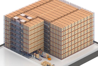 Le Pallet Shuttle 3D est idéal pour les entreprises nécessitant un stockage massif de palettes