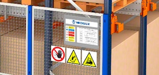 Pictogrammes de sécurité des rayonnages Pallet Shuttle