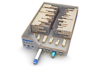 Pallet Shuttle avec une seule allée et des rayonnages des deux côtés