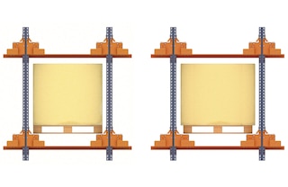 Les jeux des rayonnages dépendent des dimensions de l'unité de charge stockée