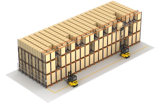 Met de Pallet Shuttle is het mogelijk gelijktijdig in verschillende kanalen te werken