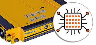 De Pallet Shuttle trolley heeft een geïntegreerd PLC-besturingssysteem aan boord