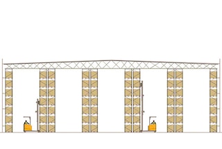 Hoogbouwmagazijn met palletstellingen