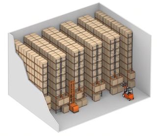 Palletstellingen met P&D stations aan de kopse kant