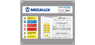 La plaque signalétique regroupe les informations techniques du rack dynamique