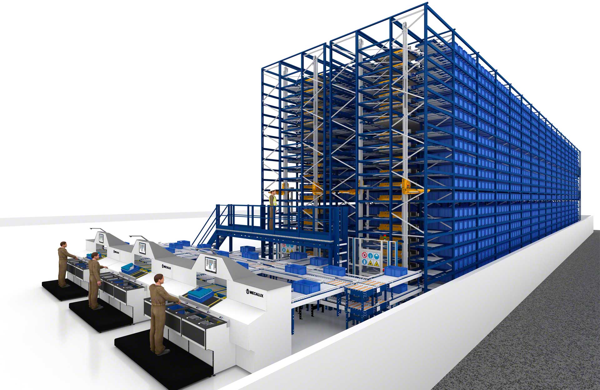 La station de picking haute performance accélère la préparation de commandes et elle est compatible avec le système de navettes