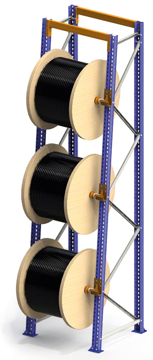 Pour stocker des bobines, il est nécessaire d'installer des supports spéciaux dans le châssis du rayonnage