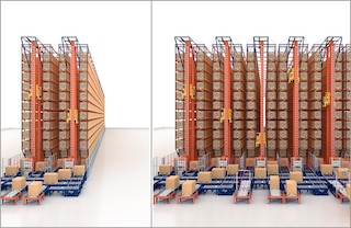 Le transtockeur automatique est une solution de stockage modulaire et évolutive