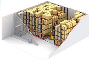 Door verrijdbare palletstellingen in koelruimten te gebruiken, kunt u op het energieverbruik besparen